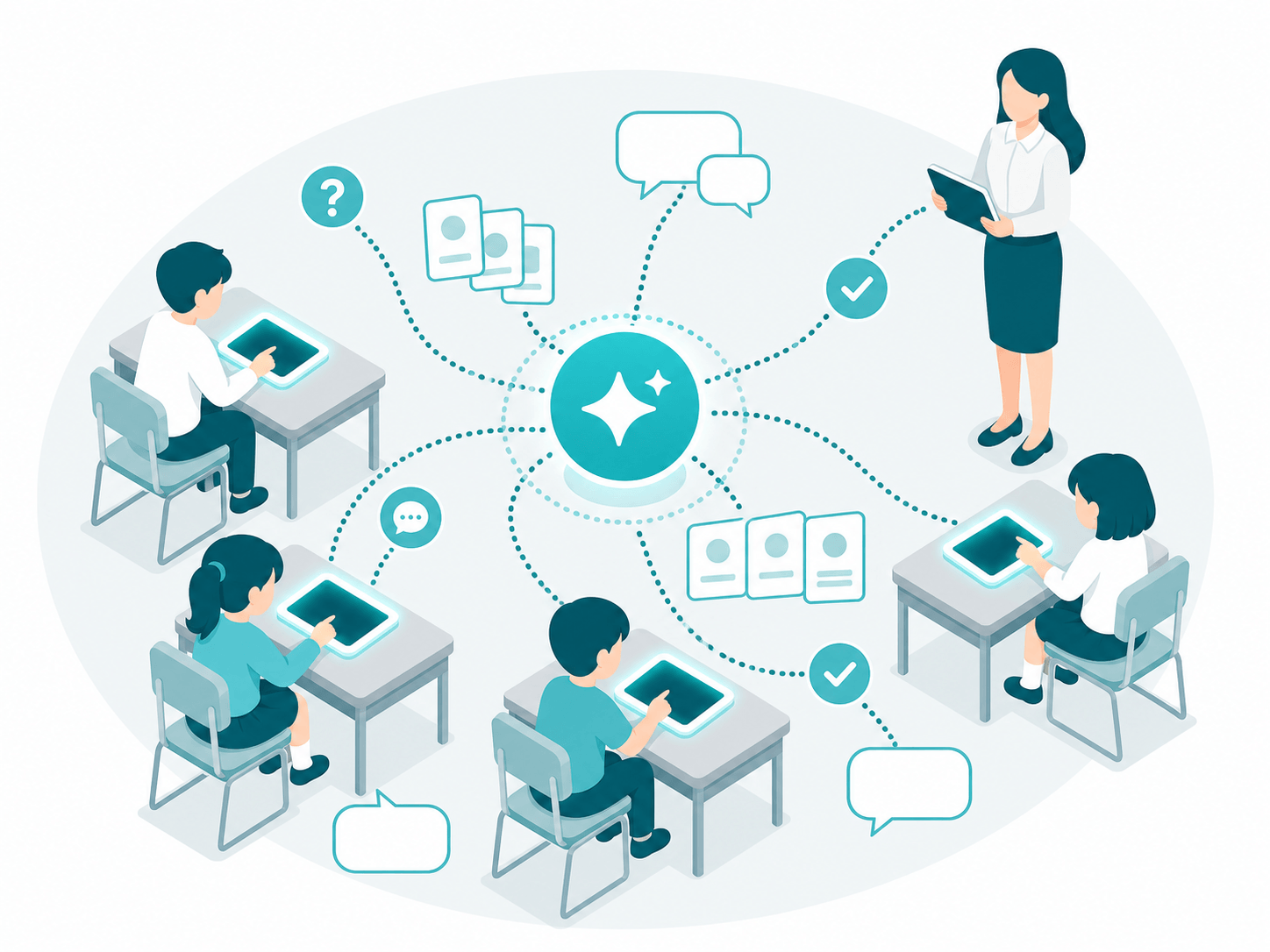 学習と探究の伴走を表すピクトグラム